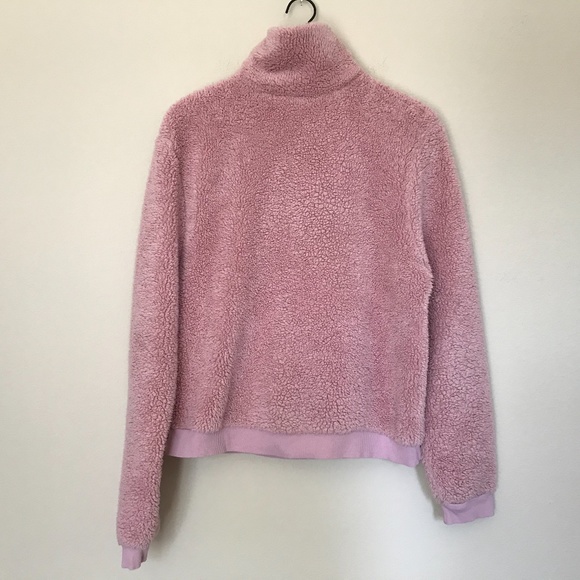 Topshop Heart Sherpa Quarter Zip Jacket - Picture 4 of 7